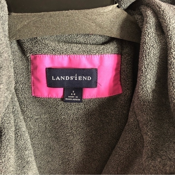 Lands End Magenta Purple Parka Jacket Coat Small Women’s Long Zipper Button - Picture 13 of 13